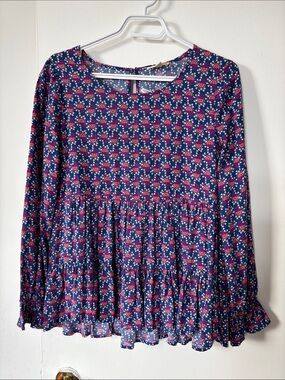 Jane and Delancey Navy Tunic with Pink Floral Print